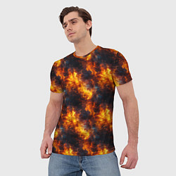 Футболка мужская Пламя огня паттерн, цвет: 3D-принт — фото 2