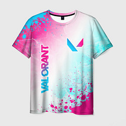 Футболка мужская Valorant neon gradient style вертикально, цвет: 3D-принт