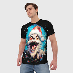Футболка мужская Санта Клаус собака монстр, цвет: 3D-принт — фото 2