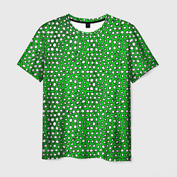 Футболка мужская Белые пузырьки на зелёном фоне, цвет: 3D-принт
