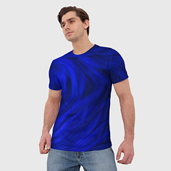 Футболка мужская Текстура синей шерсти, цвет: 3D-принт — фото 2