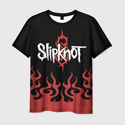 Футболка мужская Slipknot в огне, цвет: 3D-принт