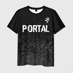 Футболка мужская Portal glitch на темном фоне посередине, цвет: 3D-принт