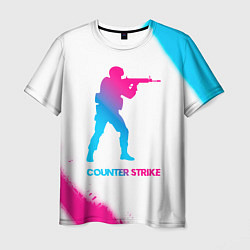 Футболка мужская Counter Strike neon gradient style, цвет: 3D-принт