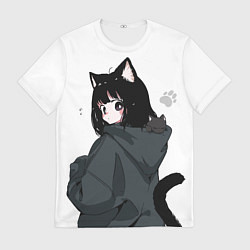 Футболка мужская Милая кошкодевочка, цвет: 3D-принт