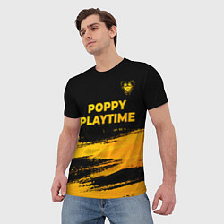 Футболка мужская Poppy Playtime - gold gradient посередине, цвет: 3D-принт — фото 2