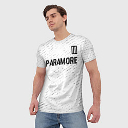 Футболка мужская Paramore glitch на светлом фоне посередине, цвет: 3D-принт — фото 2