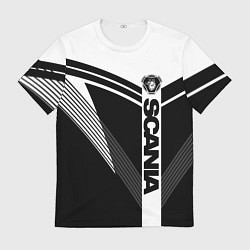 Футболка мужская Scania логотип на абстрактном фоне, цвет: 3D-принт