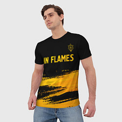 Футболка мужская In Flames - gold gradient посередине, цвет: 3D-принт — фото 2