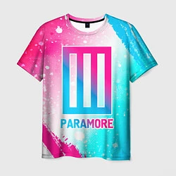 Футболка мужская Paramore neon gradient style, цвет: 3D-принт