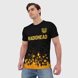 Футболка мужская Radiohead - gold gradient посередине, цвет: 3D-принт — фото 2