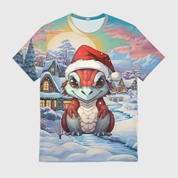 Футболка мужская Дракоша 2024 новогодний символ года, цвет: 3D-принт