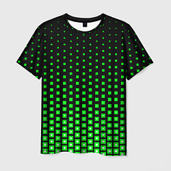 Футболка мужская Зелёные квадраты, цвет: 3D-принт