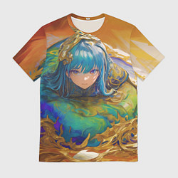 Футболка мужская Аниме девушка с желтыми глазами, цвет: 3D-принт