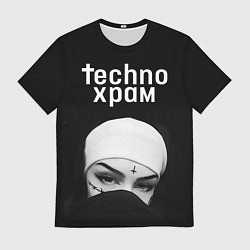 Футболка мужская Techno храм монашка в маске, цвет: 3D-принт