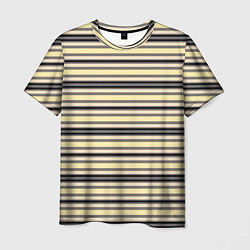Футболка мужская Полосатый жёлто-серый, цвет: 3D-принт