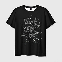 Футболка мужская Rock my life чёрный, цвет: 3D-принт