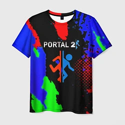 Футболка мужская Portal 2 краски сочные текстура, цвет: 3D-принт