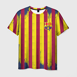 Футболка мужская Полосатые цвета футбольного клуба Барселона, цвет: 3D-принт