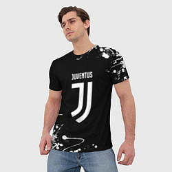 Футболка мужская Juventus краски белые, цвет: 3D-принт — фото 2