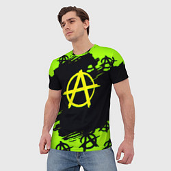 Футболка мужская Кислотный логотип анархия, цвет: 3D-принт — фото 2