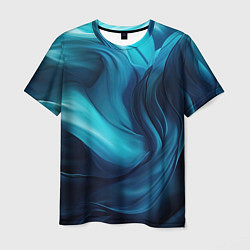 Футболка мужская Синяя абстракция в виде волн, цвет: 3D-принт