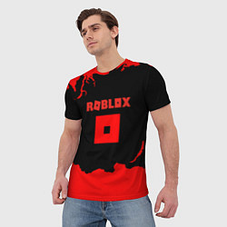 Футболка мужская Roblox краски красные, цвет: 3D-принт — фото 2