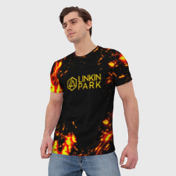 Футболка мужская Linkin park огненный стиль, цвет: 3D-принт — фото 2