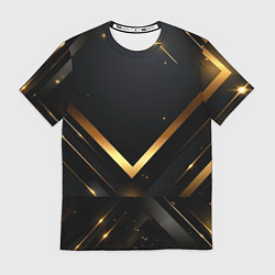 Футболка мужская Gold luxury black abstract, цвет: 3D-принт