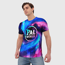 Футболка мужская Palworld неоновый космос, цвет: 3D-принт — фото 2