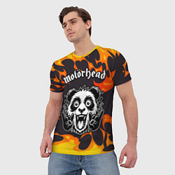 Футболка мужская Motorhead рок панда и огонь, цвет: 3D-принт — фото 2