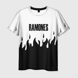 Футболка мужская Ramones fire black rock, цвет: 3D-принт