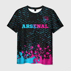 Футболка мужская Arsenal - neon gradient посередине, цвет: 3D-принт