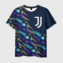 Футболка мужская Juventus градиентные мячи, цвет: 3D-принт