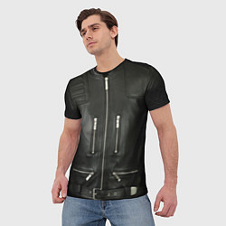 Футболка мужская Terminator first - leather jacket, цвет: 3D-принт — фото 2