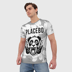 Футболка мужская Placebo рок панда на светлом фоне, цвет: 3D-принт — фото 2