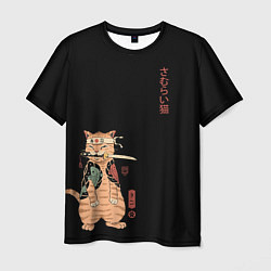 Футболка мужская Котик-самурай, цвет: 3D-принт