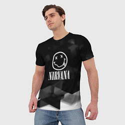 Футболка мужская Nirvana текстура рок, цвет: 3D-принт — фото 2