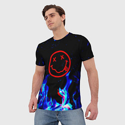 Футболка мужская Nirvana flame, цвет: 3D-принт — фото 2