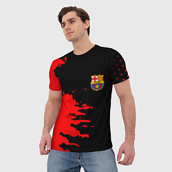 Футболка мужская Barcelona краски спорт, цвет: 3D-принт — фото 2