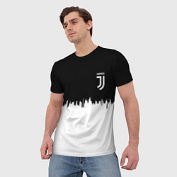 Футболка мужская Juventus белый огонь текстура, цвет: 3D-принт — фото 2