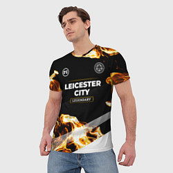 Футболка мужская Leicester City legendary sport fire, цвет: 3D-принт — фото 2