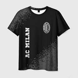 Футболка мужская AC Milan sport на темном фоне вертикально, цвет: 3D-принт