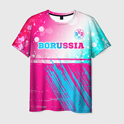 Футболка мужская Borussia neon gradient style посередине, цвет: 3D-принт