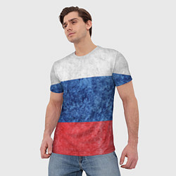 Футболка мужская Флаг России разноцветный, цвет: 3D-принт — фото 2
