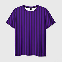 Футболка мужская Яркий фиолетовый в полоску, цвет: 3D-принт