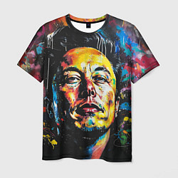 Футболка мужская Граффити портрет Илона Маска, цвет: 3D-принт