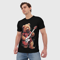 Футболка мужская Большой плюшевый медведь играет на гитаре, цвет: 3D-принт — фото 2