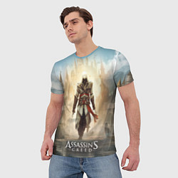 Футболка мужская Assassins creed на фоне дворца, цвет: 3D-принт — фото 2
