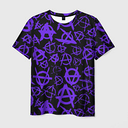 Футболка мужская Узор анархия фиолетовый, цвет: 3D-принт